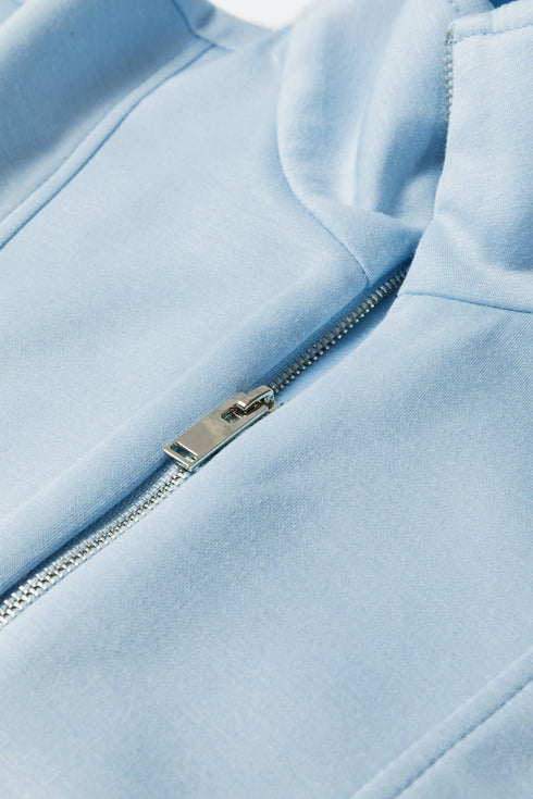 Active Half Zip Loose Short Sleeve Sweatshirt Short Sets