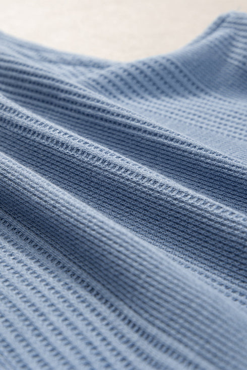 Textured Ribbed Ruffle Tank Top Wide Leg Pant Set