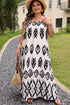 Bohemian Aztec Print H Line Halter Maxi Dress