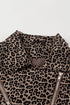 All Over Leopard Print Zipped Notch Collar Short Jacket