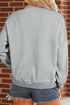 Oversize Pumpkin Print Mock Neck Graphic Sweatshirt