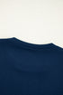 Exposed Seam Detail Crew Neck Long Sleeve Top