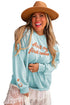 Western Letter Print Loose Round Neck Sweatshirt