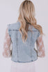 Scalloped Trim Patch Pocket Button Front Denim Vest