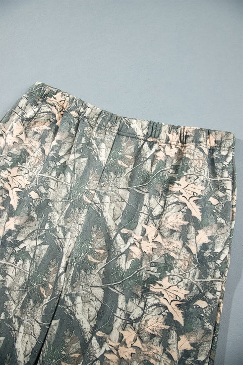 Jungle Camouflage Ribbed Trim Long Sleeve Lounge Set