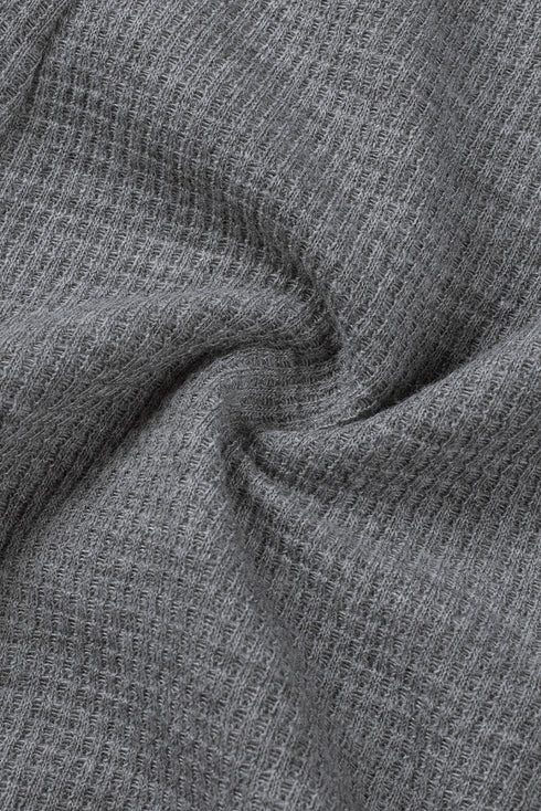 Exclusive Textured Ribbed Sleeveless V Neck Pocketed Jumpsuit