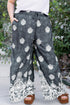 Geometric Paisley Print Bohemian Drawstring Wide Leg Pants