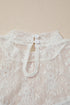 Lace Mesh Waffle Knit Long Sleeve Top