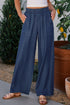 Soft Denim Smocked High Waist Wide Leg Jeans
