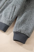 Fuzzy Fleece Zip Up Pocketed Casual Jacket