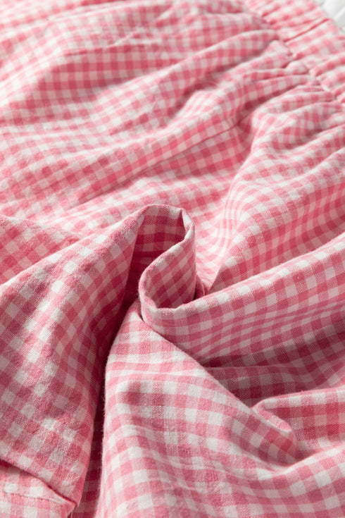 Southern Belle Plaid Print Tailored Edge Trim Shorts