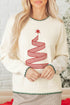 Viscose Polyester Blend Applique Stitched Tree Sweater