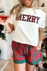 Letter Print Top Elastic Waist Pocket Shorts Lounge Set