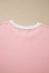 Ribbed Knit Long Sleeve Round Neck Top