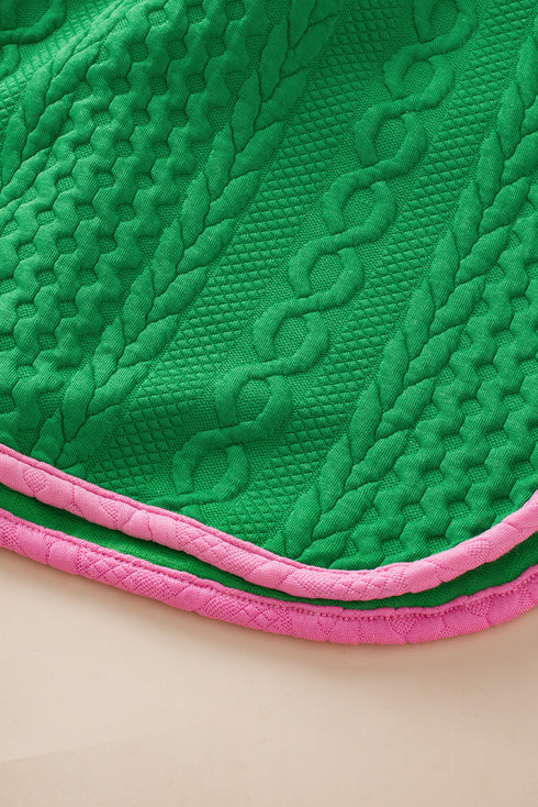 Exclusive Cable Knit Textured Two Piece Short Sets