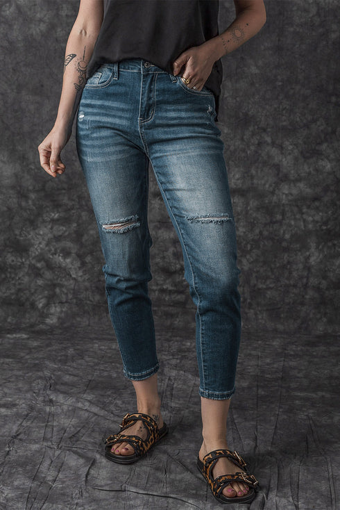 Distressed Denim Ripped Southern Belle Skinny Jeans
