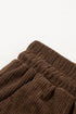 Polyester Tie Elastic Waist Soft Corduroy Pants