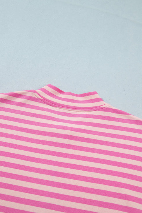 Striped Zip Up Puff Sleeve Jacket Sweatshirt
