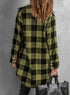 Turn Down Collar Casual Plaid Print Shacket