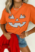 Pumpkin Face Polka Dot Round Neck Graphic Tee