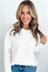 Pearl Embellished Textured Knit Beaded Pullover Sweater