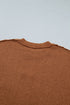 Embroidery Oversized Drop Shoulder Round Neck Sweater