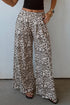 Leopard Print Wide Leg Full Length Pants