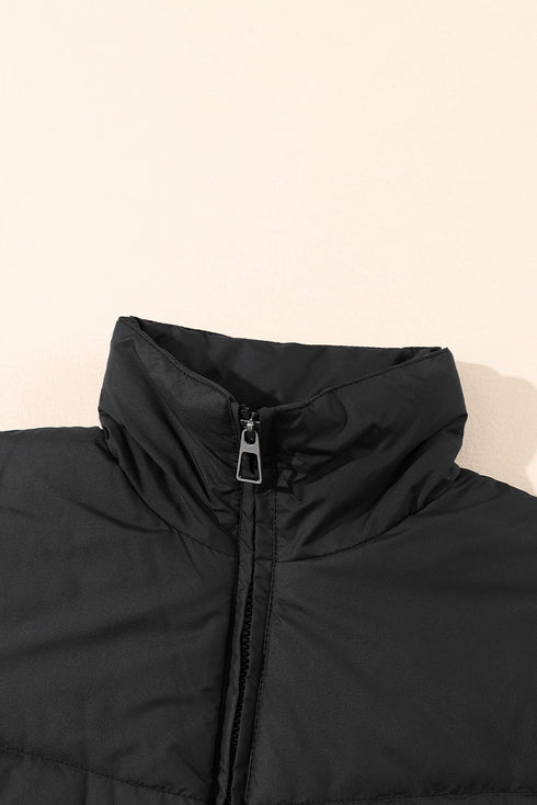 Exclusive Zip Up Pocketed Insulated Puffer Jacket