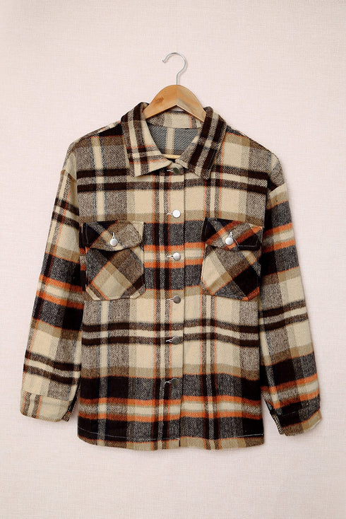Relaxed Fit Brushed Plaid Button Down Shirt