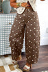 Tailored Seam Polka Dot Print Barrel Jeans