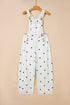Polka Dot Print Bib Pocket Denim Barrel Overalls Jumpsuit