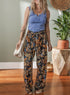 Bohemian Floral Print Smocked Waist Wide Leg Pants