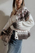 Geometric Pattern Brushed Knit Apres Ski Cardigan