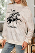 Rodeo Riding Print Western Mock Neck Sweatshirt