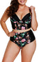 Floral Print High Waisted Bustier Bikini Set