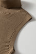 Western Ribbed High Neck Sleeveless Slim Fit Sweater Vest