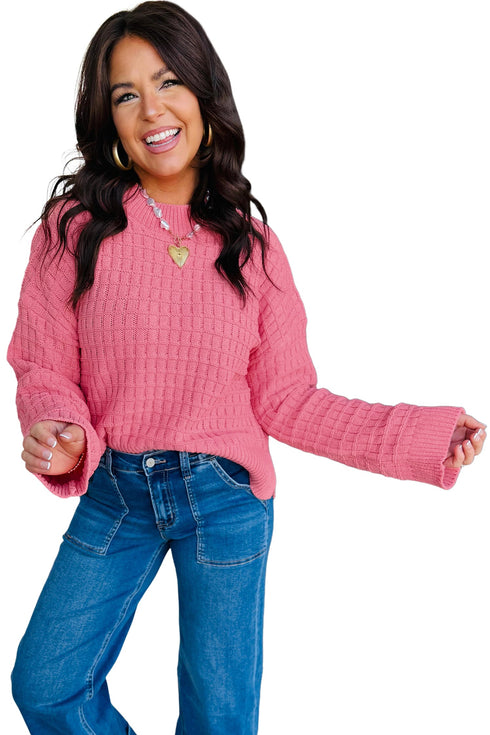 Drop Shoulder Long Sleeve Regular Fit Knit Sweater