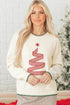 Viscose Polyester Blend Applique Stitched Tree Sweater