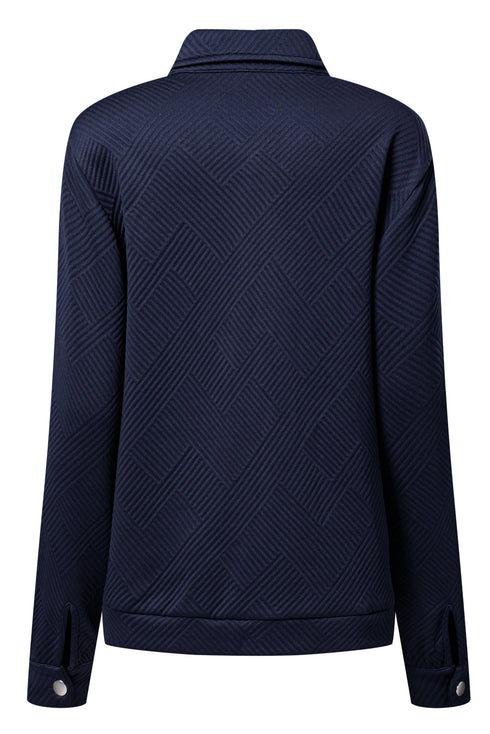 Casual Textured Flap Pocket Shirt Collar Zip Up Jackets