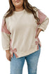 Striped Pattern Patchwork Bow Bracelet Sleeve Top