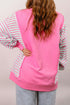 Striped Patchwork Relaxed Split Long Sleeve Top