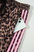 Leopard Print Striped Long Sleeve Top Pant Set