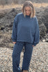Striped Long Sleeve Drawstring Waist Loungewear Set