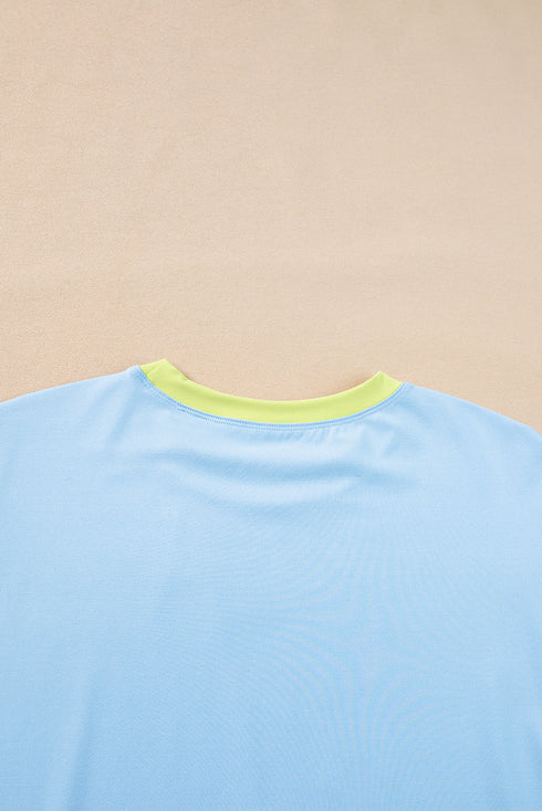 Geometric Block Pattern Trim Detail Pant Set