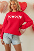 Heart Graphic Crew Neck Pullover Long Sleeve Sweatshirt