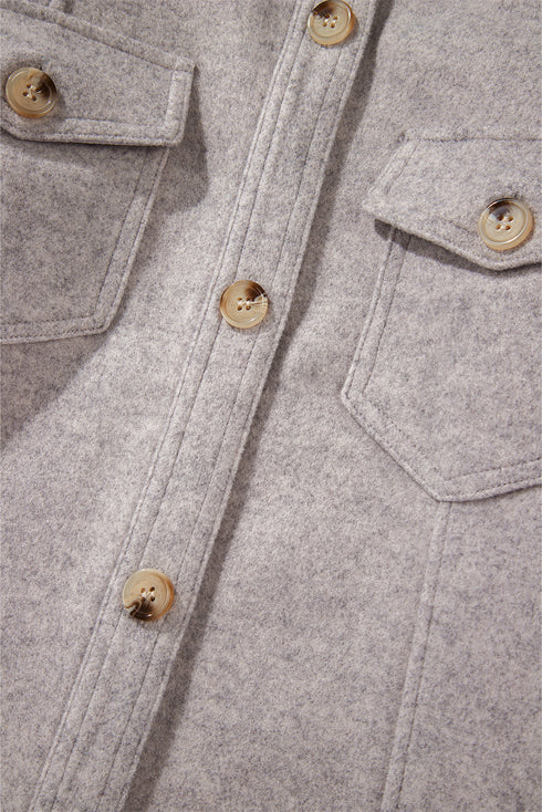 Casual Flap Pocket Turn Down Collar Buttoned Jacket