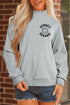 Spooky Embroidered Letter Graphic Mock Neck Sweatshirt