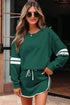 Varsity Stripe Contrast Trim Pullover Skort Two Piece Dress