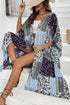 Bohemian Patchwork Print Open Front Resort Kimono