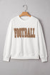 3D Letter Football Varsity Crew Neck Sweatshirt